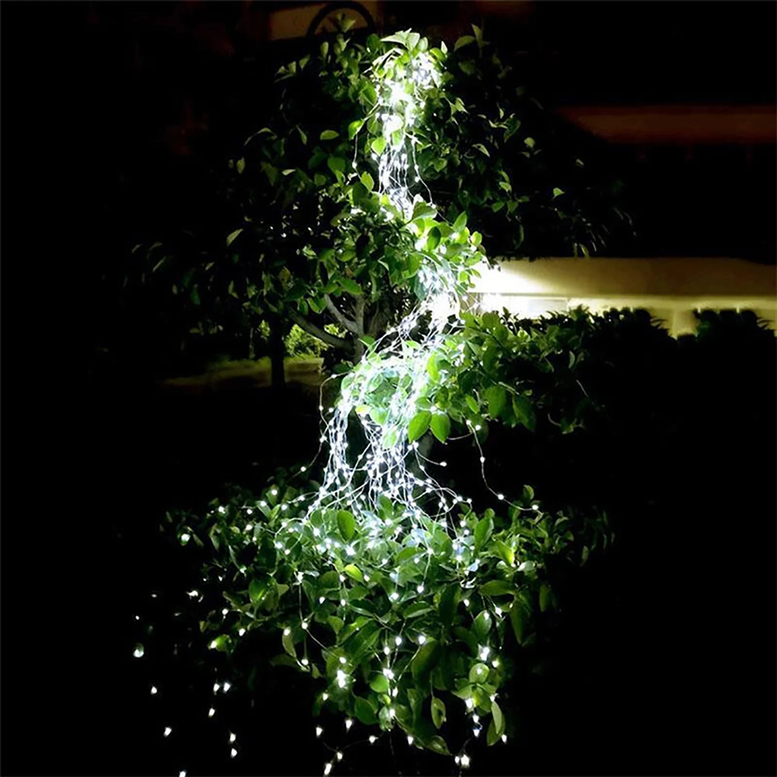 

Creative Waterfall Lights 10 Strands 200 LEDs Battery Operated Festival Lighting Strings with Remote for Outdoor