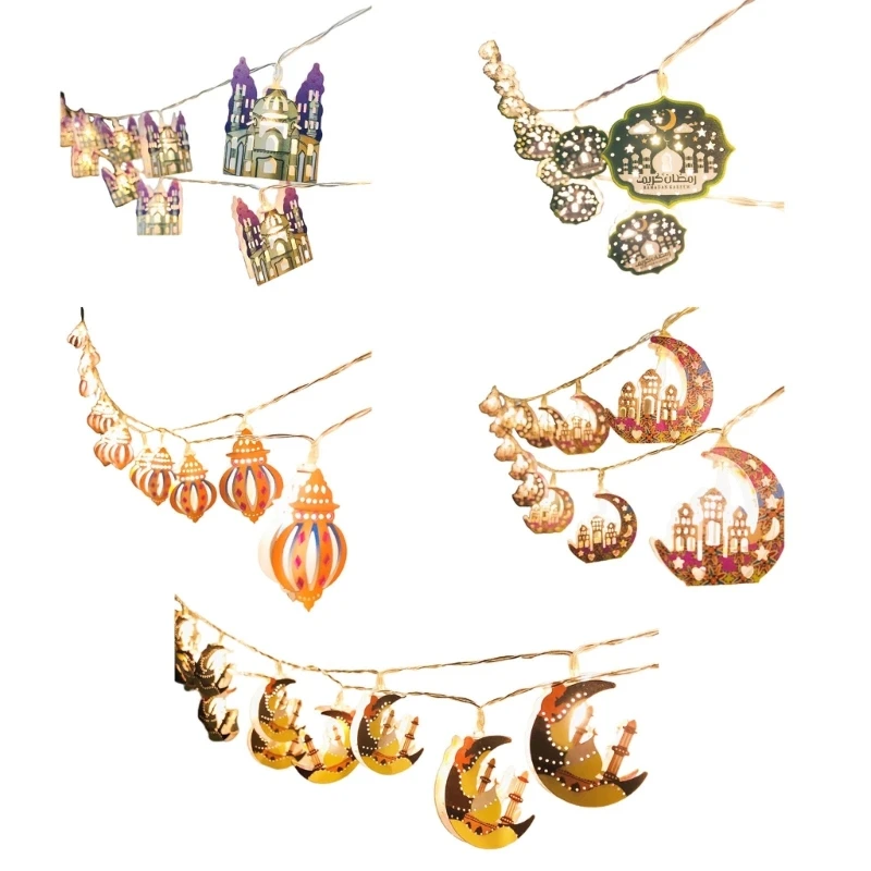 

Огни Рамадана Mubarak светодиодные гирлянды для наружного декора работающие от батареек огни для Рамадана украшения вечерние