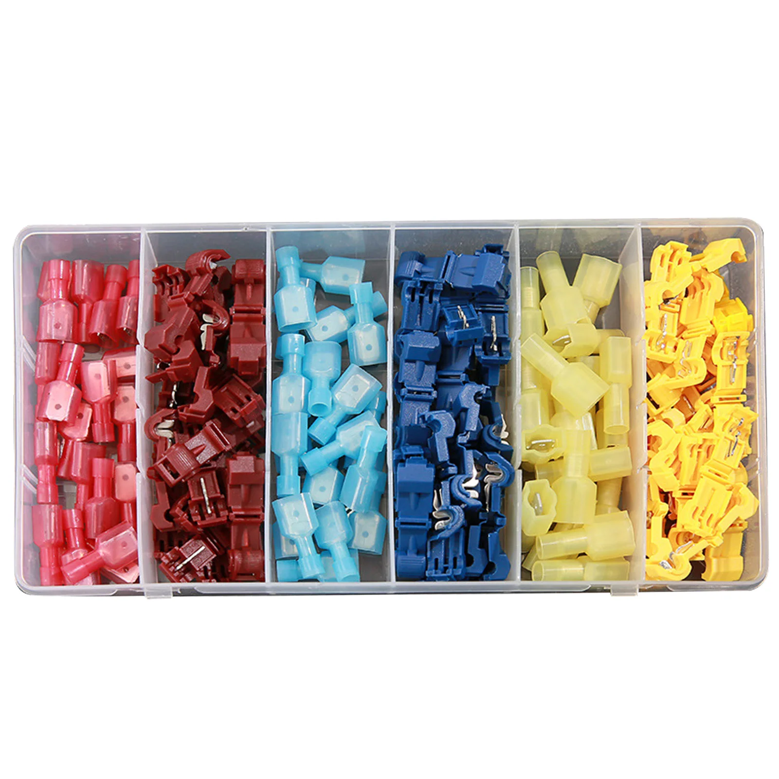 

T Shape Electrical Cable Connector 120pcs Self-Stripping T-Tap Wire Connectors Electrical Wire Terminals Insulated Male Quick