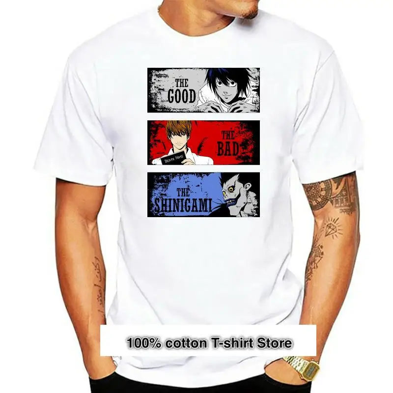 

Camiseta de para hombres y mujeres, camisa de Manga de Anime The good the bad, shinigami, de dibujos animados, Unisex