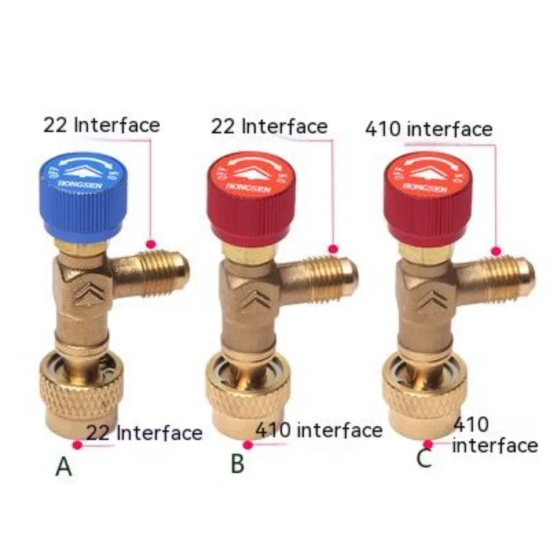 

R410a R22 Refrigeration Tool Air conditioning Safety Valve Adapter Fitting Refrigeration Charging Copper Adapter For R410A