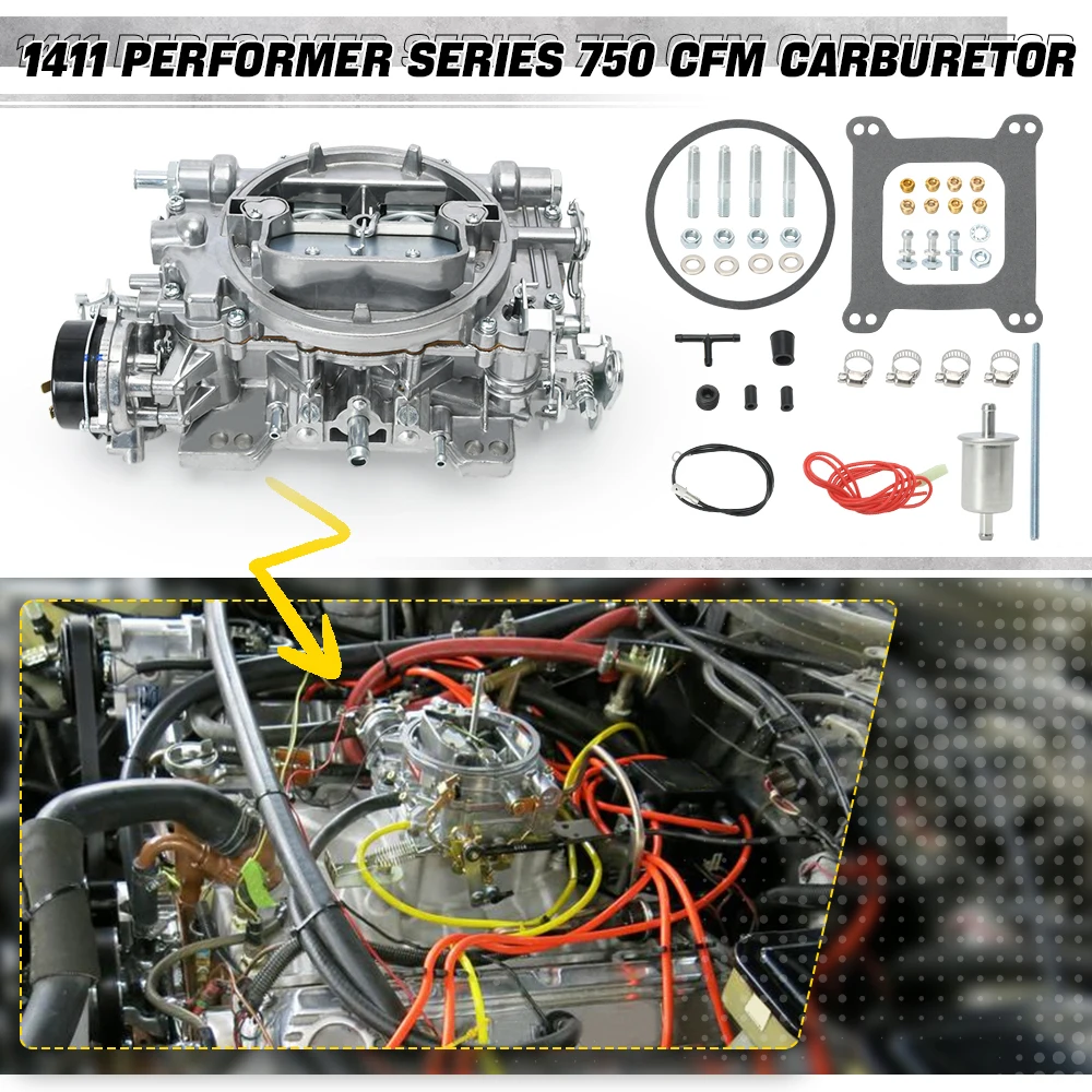 Карбюратор 1411 Performer Series 750 CFM для E.delbrock 4-х бочек с квадратным отверстием Chevy Silverado GMC