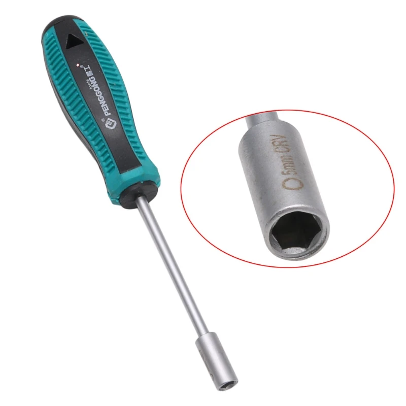 

Metal Socket Driver Wrench Screwdriver Hex Nut for KEY Nutdriver Hand Tool 5mm