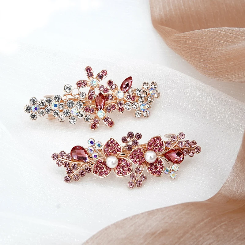

Korean Pearl Crystal Hair Clip For Women Hair Accessories Fashion Luxury Rhinestone Hairpin Female Trend Hair Clip Jewelry