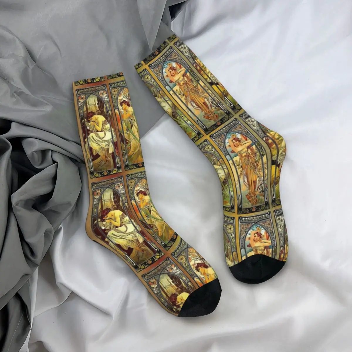 

Tarot Print Socks Nouveau Vintage Art Decorative Unisex Mid Stockings Large Chemical Fiber Outdoor Creative Socks