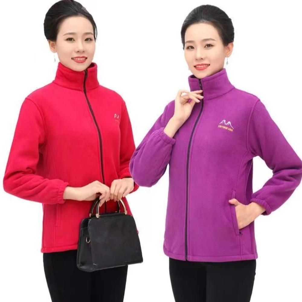 Мягкая свободная флисовая куртка женская плюшевая толстовка с вышивкой и