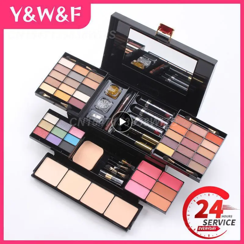 

Professional Makeup Set Box Cosmetic Lip Gloss Foundation Blush Powder Makeup Kit Multi-functional Eyeshadow Palette TSLM2