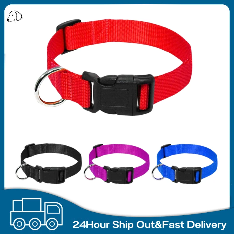 

Nylon Dog Collar Sturdy Nylon Collars for Puppy Small Medium Large Pets Puppy Adjustable Dog Collar with Safety Locking Buckles
