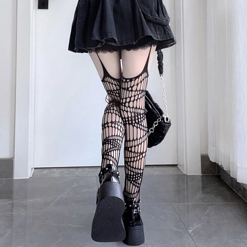 Japanse Harajuku ажурные трусики Netkousen Модные черные готические полноразмерные