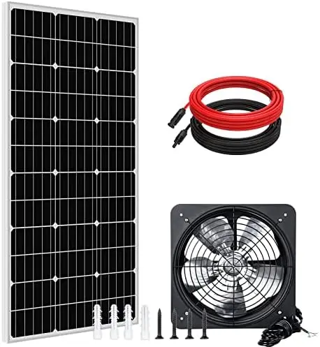 Solar Powered Attic Ventilator Gable Roof Vent Fan with 30W Foldable Solar Panel - Solar Fans for Home Attic, Greenhouse, RV or