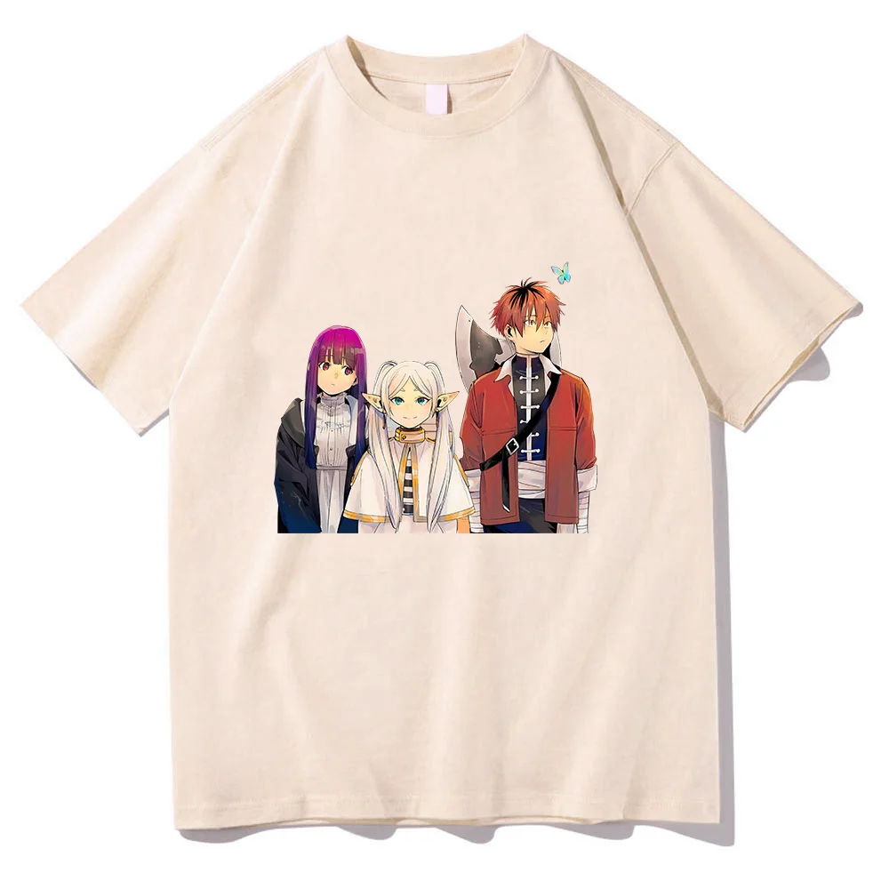 

Sousou No Frieren Beyond Journey's End T Shirts Women/men 100% Cotton High Quality Tshirts Team Summer T-shirts Hot Anime O-neck