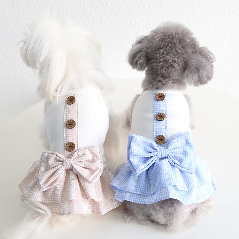 

Dog Bowknot Dress Cute Pet Costume Puppy One Piece Long Skirts Drop Ship Yorkshire Terrier Schnauzer Shih Tzu Suit Ropa Perro