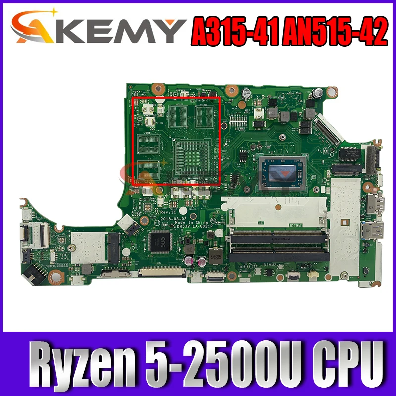 

NBGY911003 NB.GY911.003 For Acer ASPIRE A315-41 AN515-42 Laptop Motherboard DH5JV LA-G021P With Ryzen 5-2500U CPU DDR4 100% Test