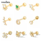 Женские серьги-гвоздики из серебра 925 пробы, с фианитами