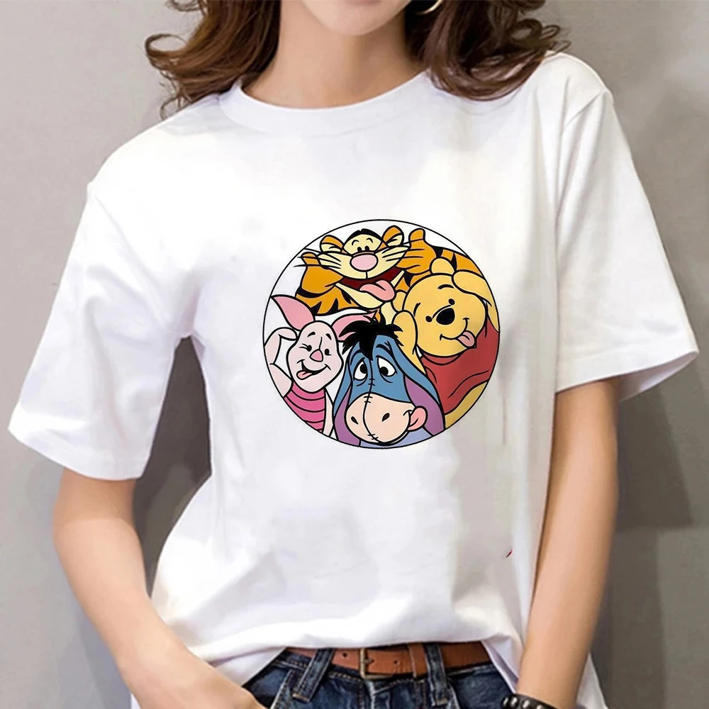 

Minimalist Streetwear Modern Casual Dropship Winnie Hot Selling Style T-shirts Tumblr Leisure Disney Crewneck Women T Shirts