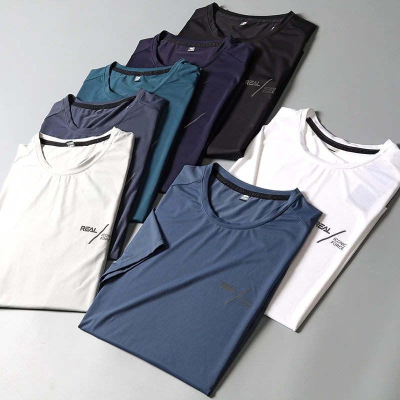 Внешняя торговля Мужская одежда Отрежьте бирку Футболка с коротким рукавом