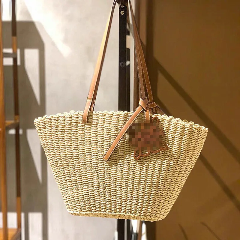 

2022 Summer New Style Straw Tote Handbag Raffia Woman Bag Holiday Bag