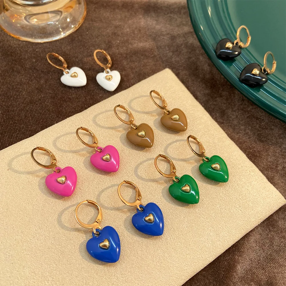 Эмалированное ожерелье HANGZHI в форме сердца из циркония коллекция ювелирных