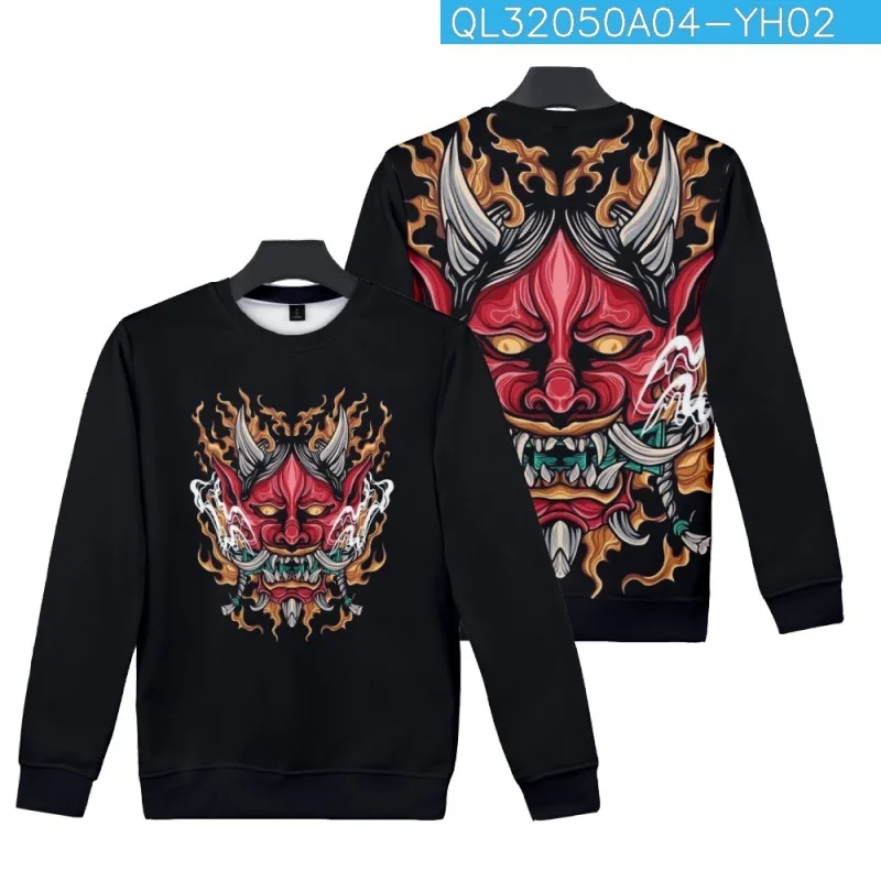

Fashion Cartoon Japan Demon Prajna Printed Long Sleeve O-Neck Sweatshirt Men Autumn Casual Minimalist Pullover Harajuku Hoodies