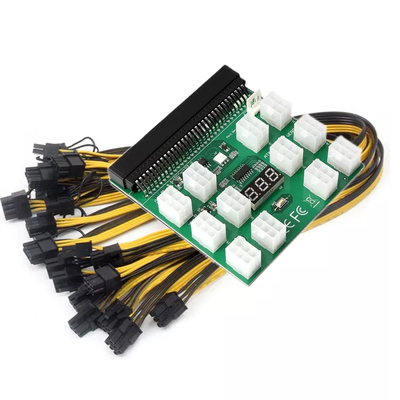 

Power Module Breakout Board Kits With 12pcs 6Pin To 8Pin Power Cable For HP 1200W 750W PSU GPU Server Power Conversion 2022