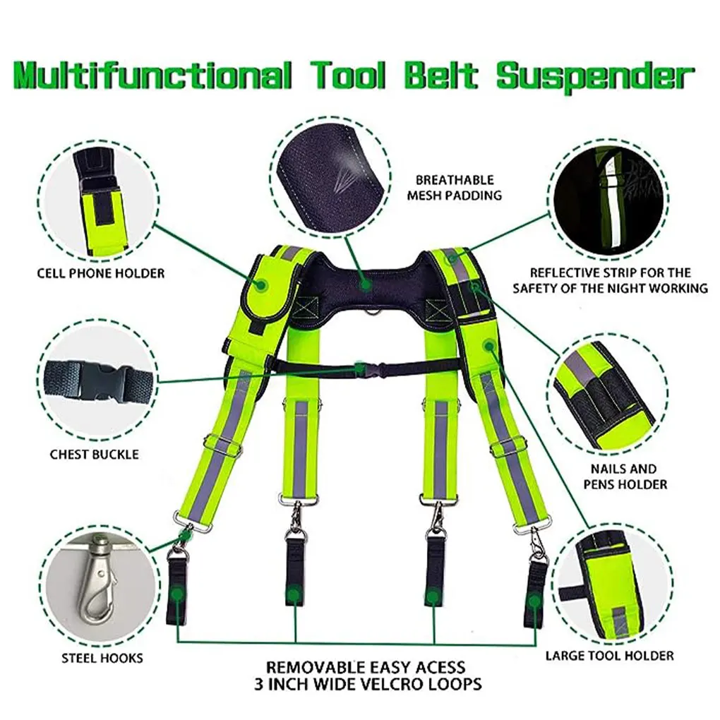 

Nylon Waterproof Suspenders For Heavy Duty Tool Belt Adjustable And Tear Resistant Durable Portable