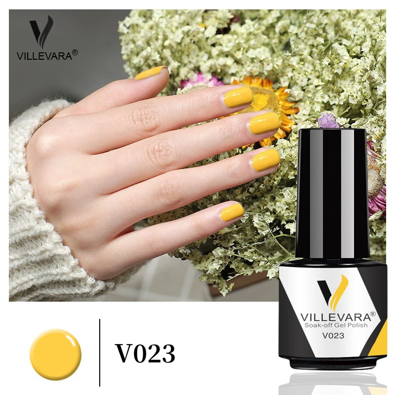 

VILLEVARA 7ml Nail Art Designs Varnish Multicolor Hybrid Semi Permanent Varnishes Need Soak Off UV LED Top Coat Gel Nail Polish