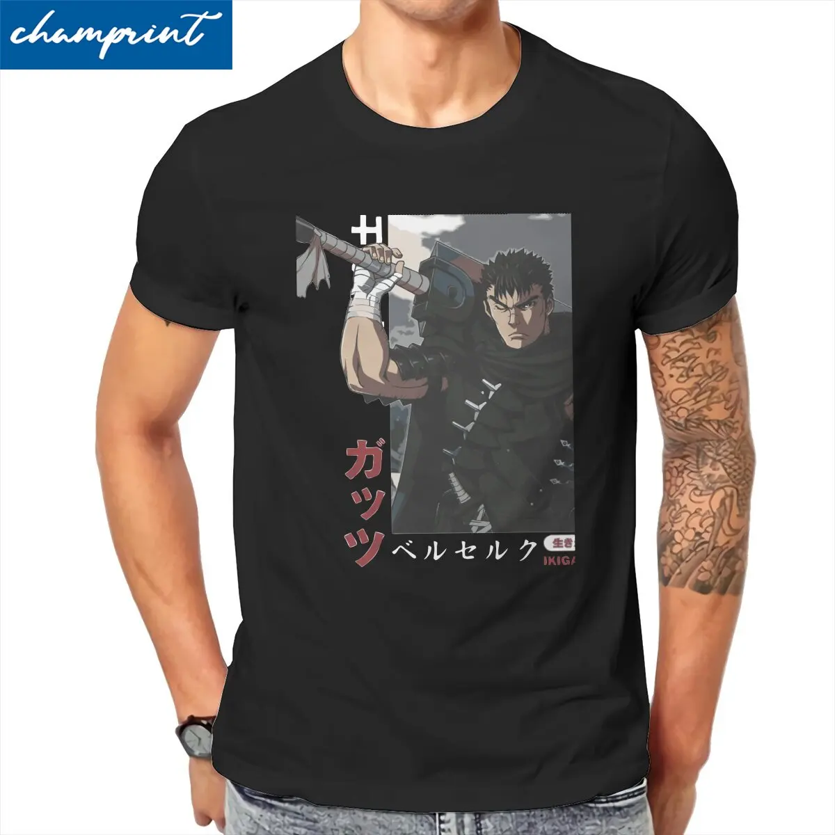 

The Sword Wind Romance T-Shirt Men Round Neck 100% Cotton T Shirts Swordsman Berserker Short Sleeve Tees Birthday Gift Clothes