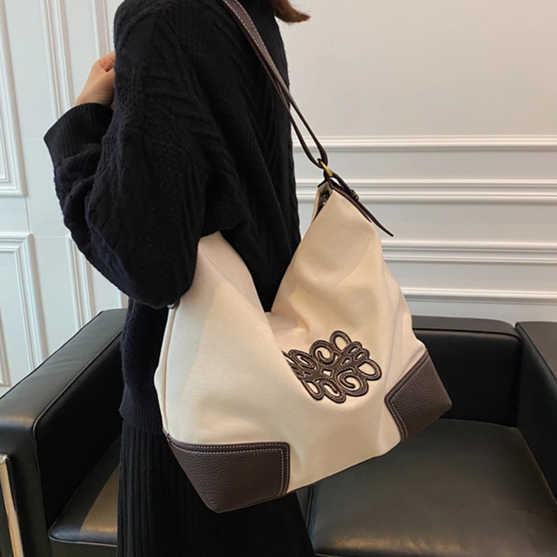 Denim Women Shoulder Tote Bag Large Capacity Crossbody Bags Canvas  Casual One Shoulder Tote Bag Large Capacity Bag Women's Bag