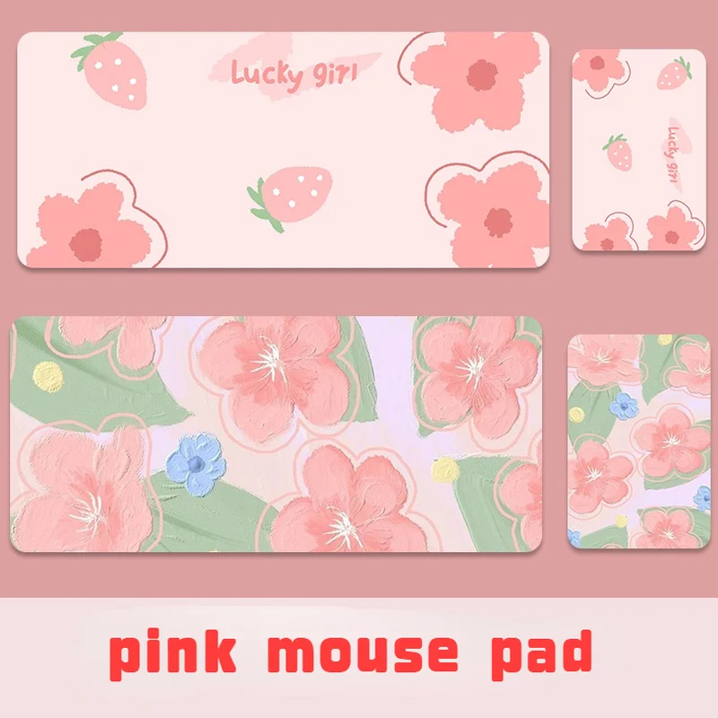 

Cute Pink Big Mouse Pad Computer Keyboard Desk Mat Large Gamer Mousepad Pink Girl Lovely Ins Style Kawaii Gaming Accessories
