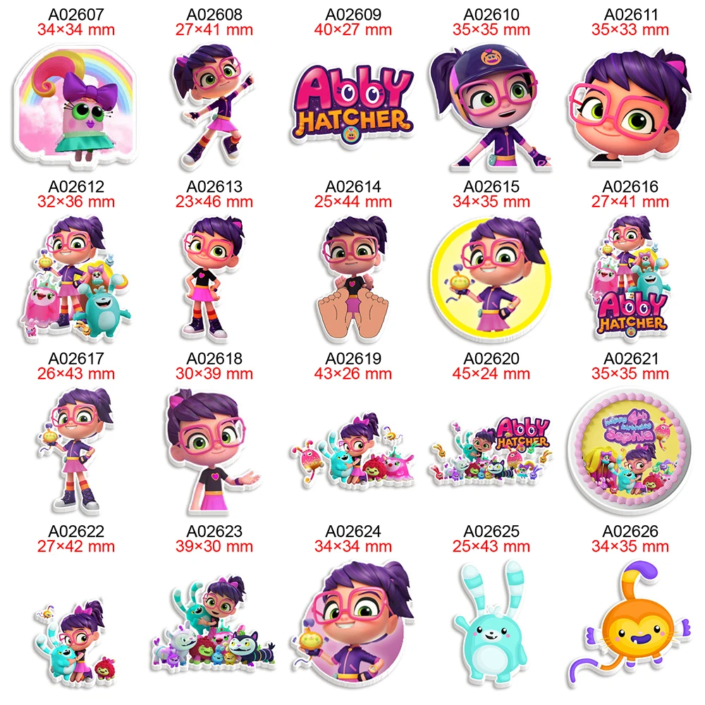 

Acrylic Anime Cartoon Planar Resin Printed Flatback 30pcs/lot for Hair Bow Crafts DIY Handmade Materials