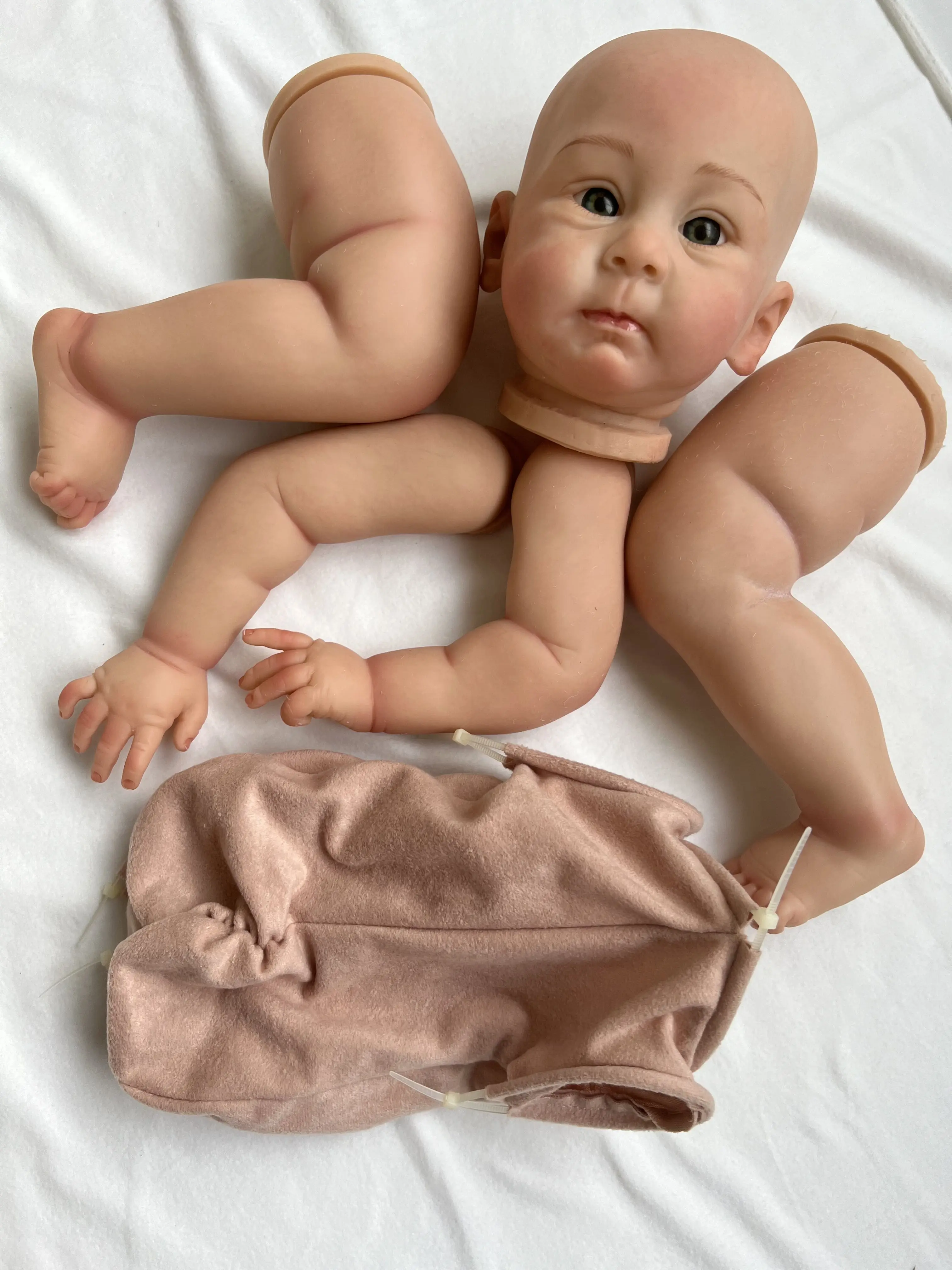 

NPK 24inch Already Finished Painted Reborn Doll Parts Huxley Lifelike Painting with Visible Veins 3D Skin Cloth Body Included