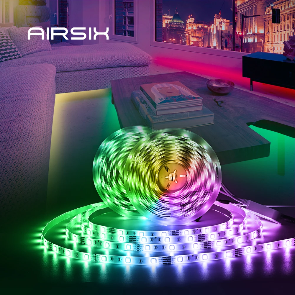 

Светильник ные ленты с Bluetooth и Wi-Fi контроллером, гибкая декоративная подсветильник ка RGB 5050, s-лампа, ночник, светящаяся лента для спальни