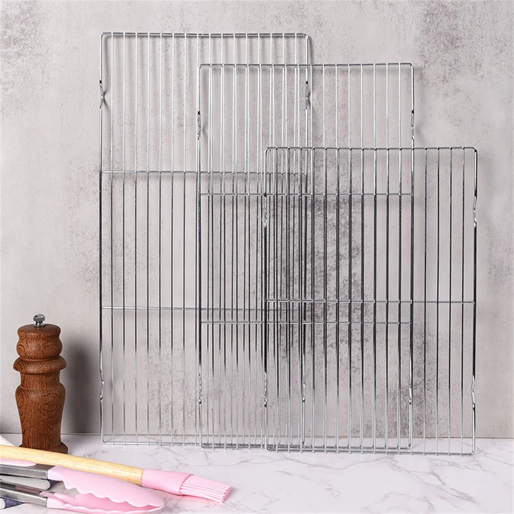 

Rectangular Barbecue Net BBQ Grill Mesh Plating Metal Iron Mat Cooling Rack Barbecue Tools For Outdoor Camping Picnic Grilling