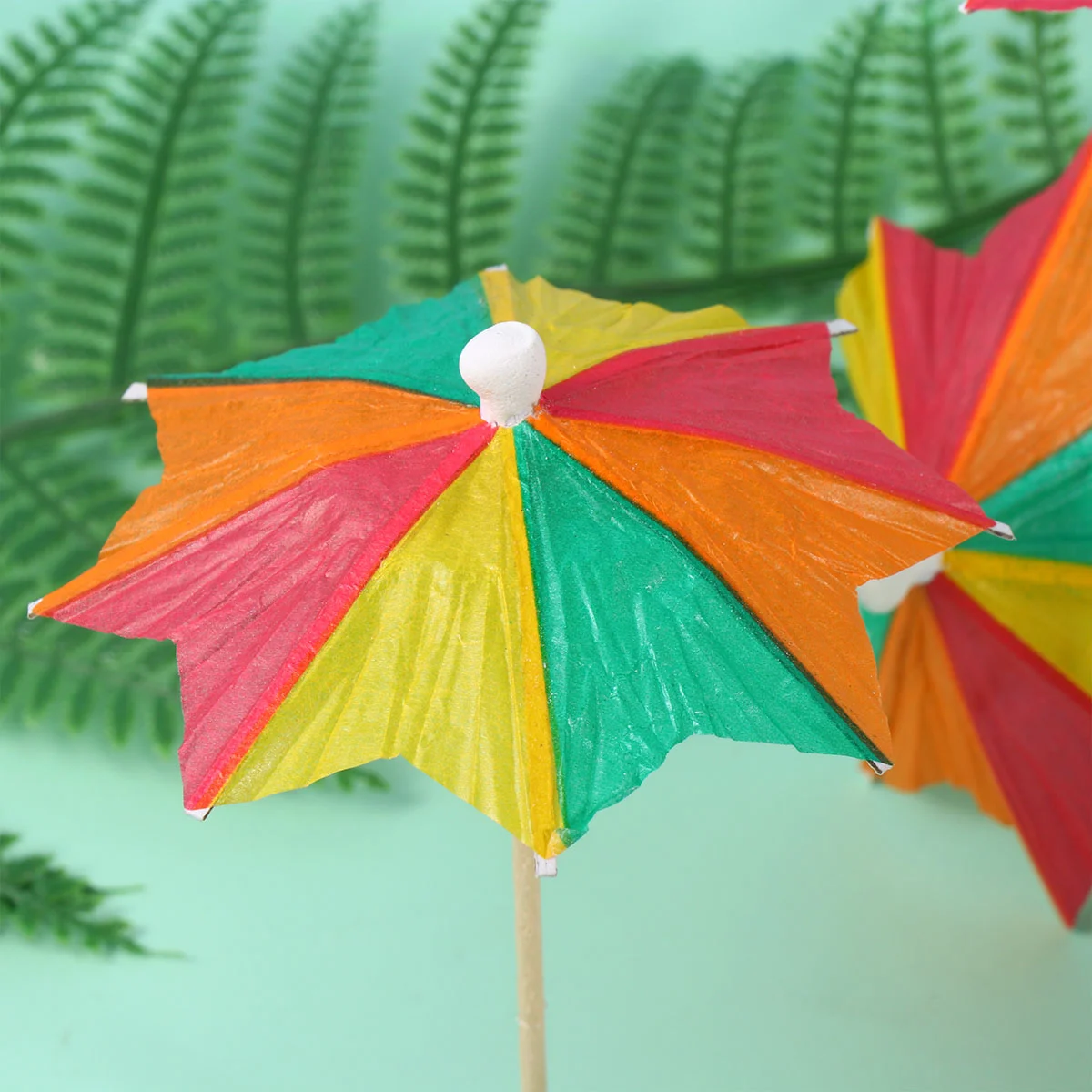 

50pcs Parasol Picks Hawaiian Appetizer Sticks Paper Umbrellas Tropical Party Cups Cupcake Toppers Picks