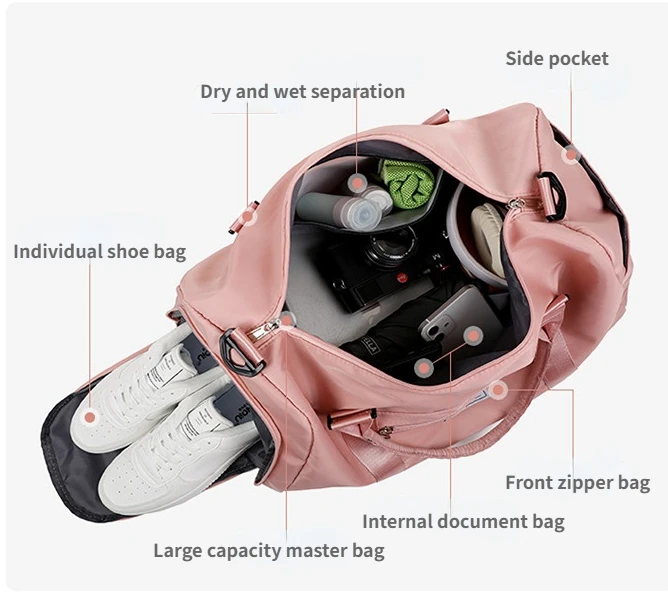 Women Travel Duffel Bag Men Portable Sport Storage Pack Swim Dry Wet Separation Tote Gym Yoga Pouch Large Shoulder Luggage Bag