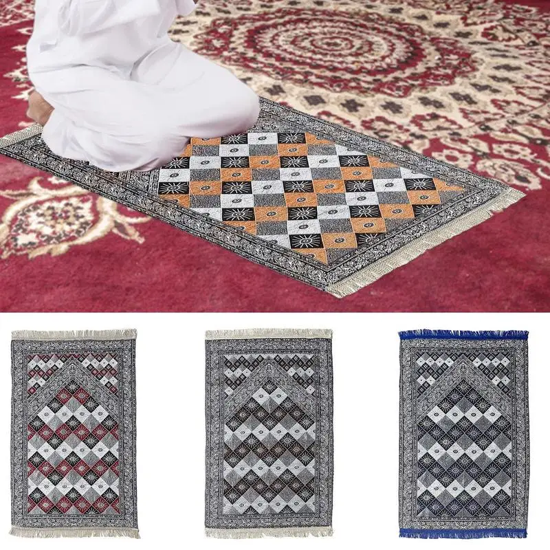 

Muslims Prayer Rug Ramadan Flannel Carpet Worship Kneel Embossing Floor Carpets Non-slip Soft Portable Travel Prayer Rug