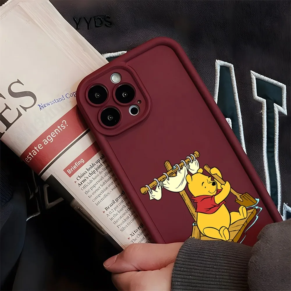 Симпатичный чехол для телефона с Винни-пухом IPhone 14 13 15 12 Mini 11 Pro Max X 7 8 Plus Защита