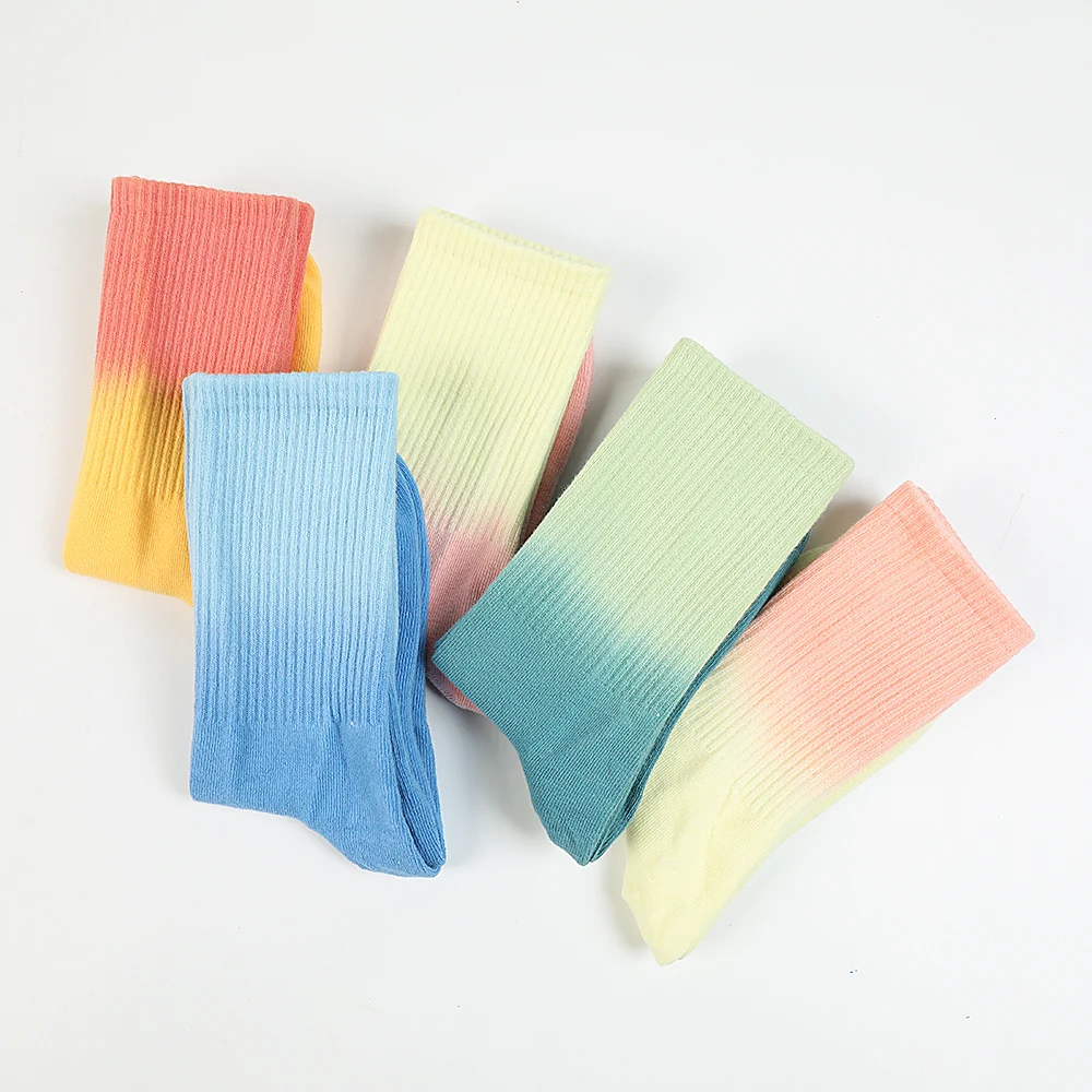 Originality Socks Men's Ins Tide Spring And Autumn Medium Tube Socks Ins Tie-Dye Outer Wear Colorful Sports Tide Brand Spring