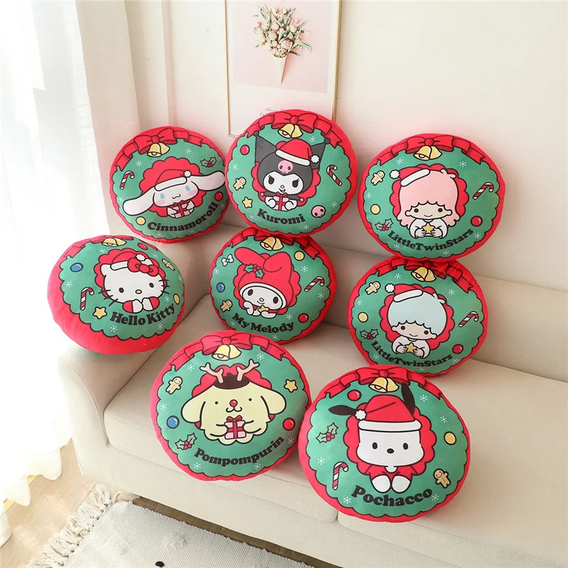 

Sanrio Hello Kitty My Melody Kuromi Cinnamoroll Pochacco Purin Creativity Sofa Cushion Pillow Plush Christmas Round Pillow Gifts
