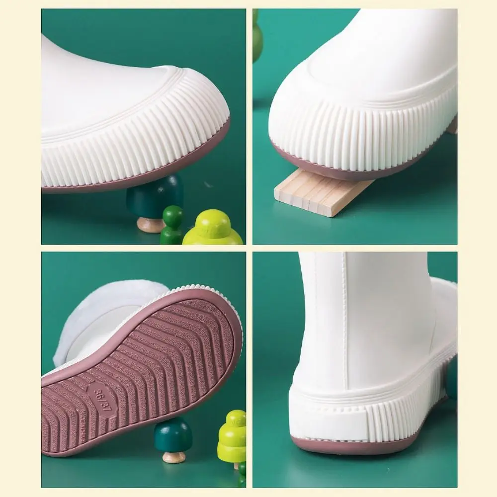 Модные непромокаемые сапоги с надписью женские резиновые туфли на толстой