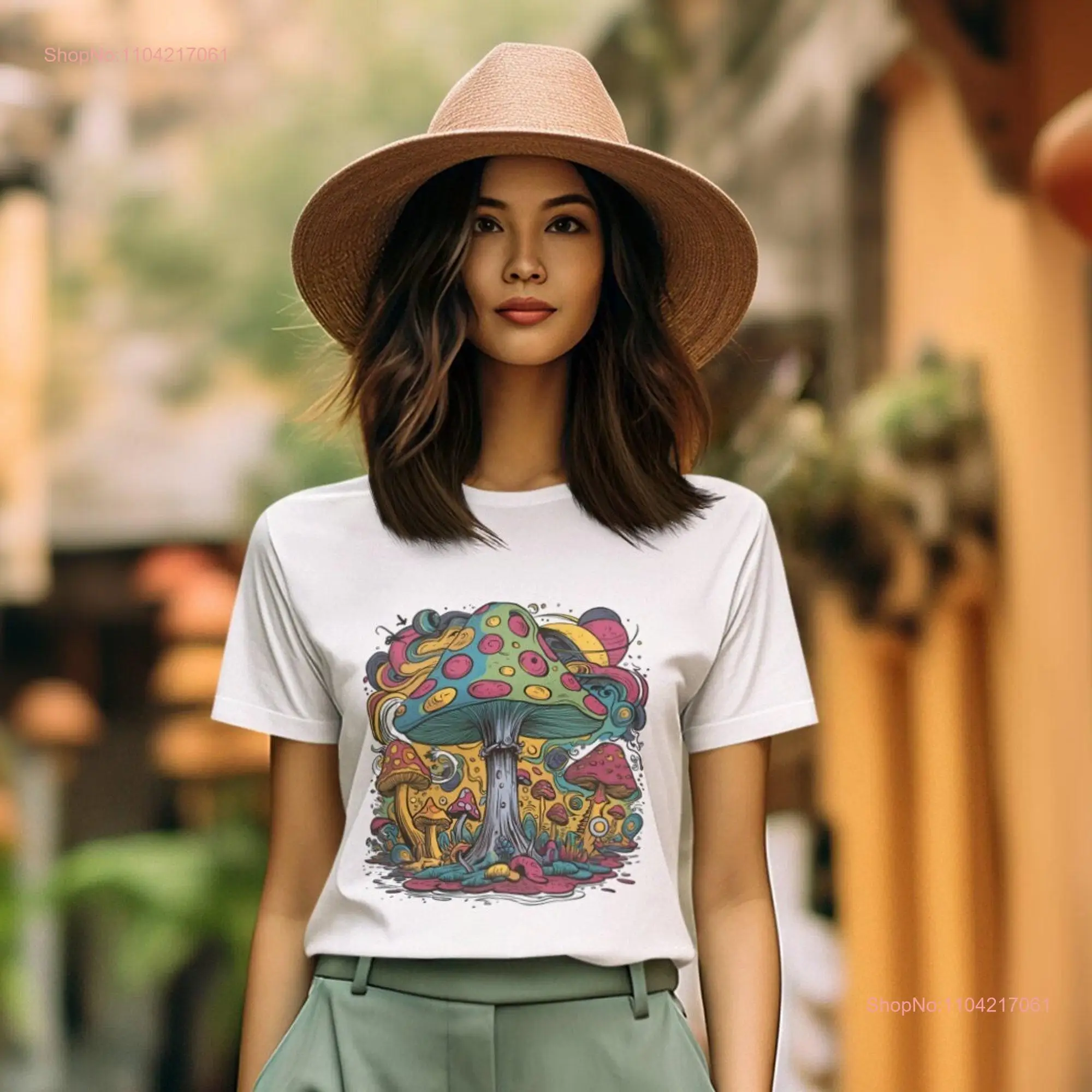 Футболка с психоделическими грибами яркие космические пейзажи бохо хиппи