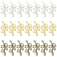 wholesale 12pcs three color hollow leaf charms alloy metal tree branch leaves pendants for diy bracelet necklace jewelry making