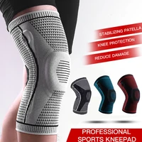 silicone full knee sleeve brace strap patella medial compression protection sport pads for arthritis knee relief workout sports