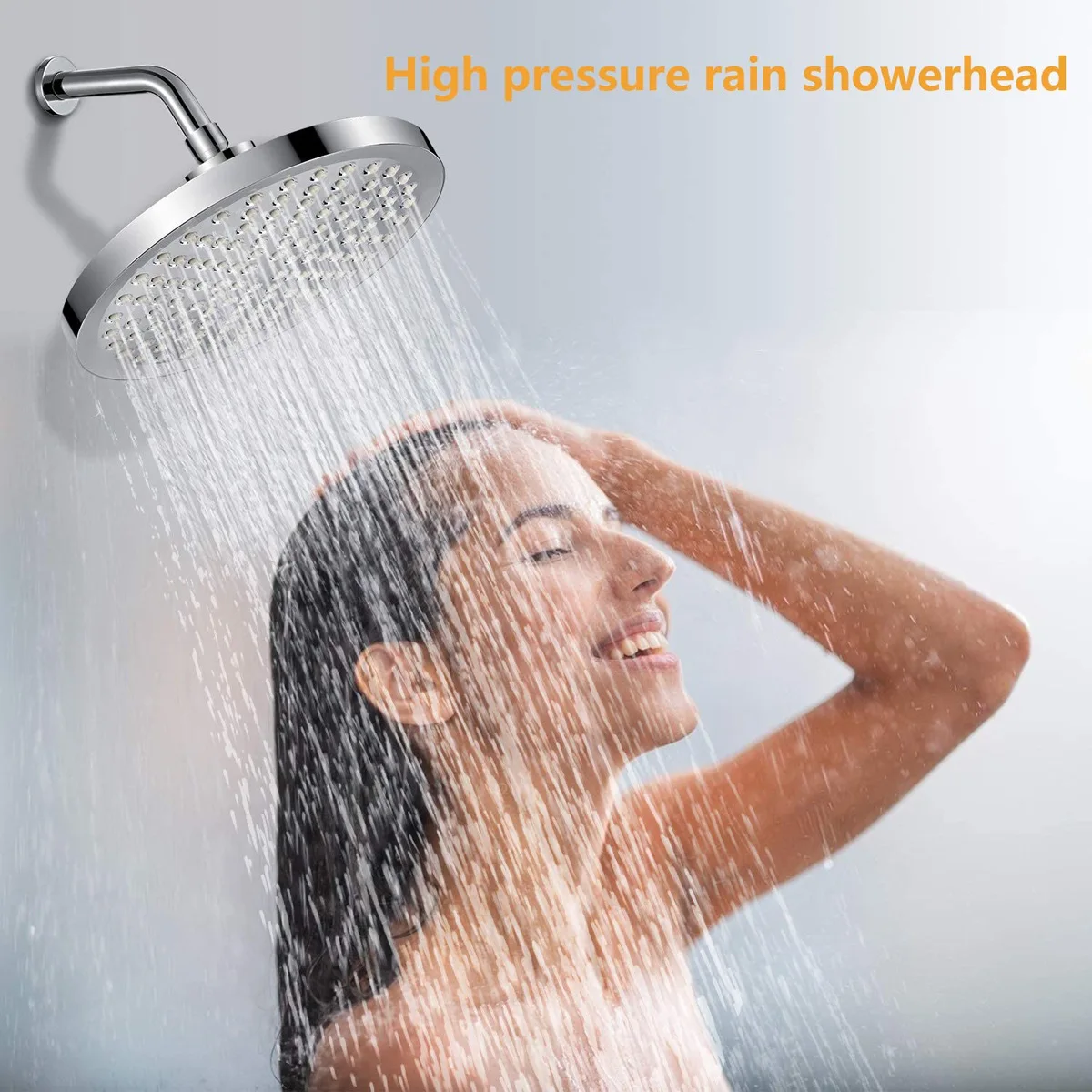 

​6 Inch High Pressure Rain Shower Head Chrome Easy to Install and Clean High-Pressure Rainfall Shower Heads