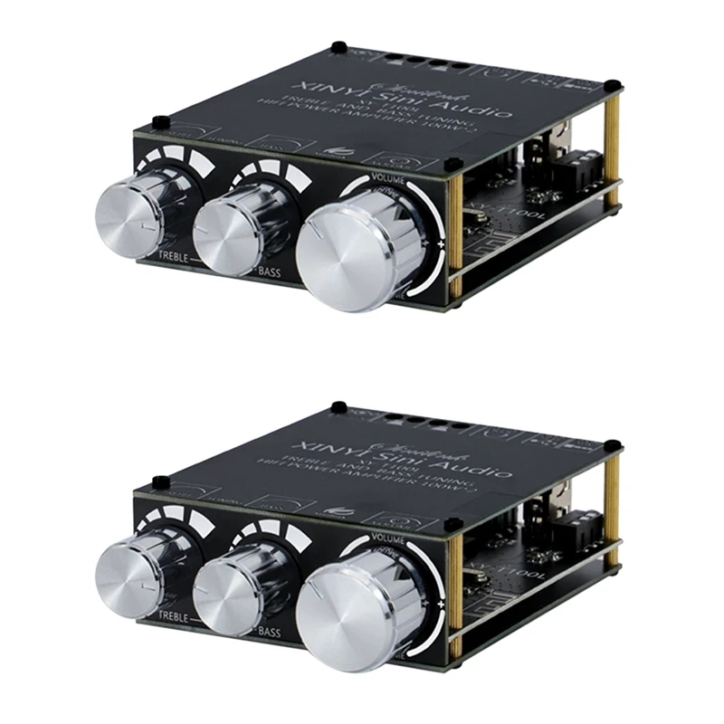 

NEW-2X Bluetooth 5.0 100W+100W Power Subwoofer Amplifier Board 2.1 Channel Class D Home Audio Stereo Equalizer Amp XY-T100L