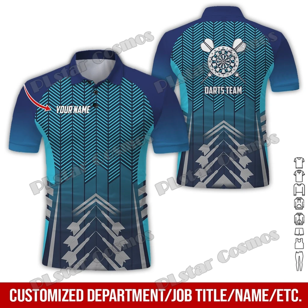 

PLstar Cosmos Personalized Name Darts 3D All Over Printed Premium Men's Polo Shirt Summer Street Casual Short sleeve shirt WK60