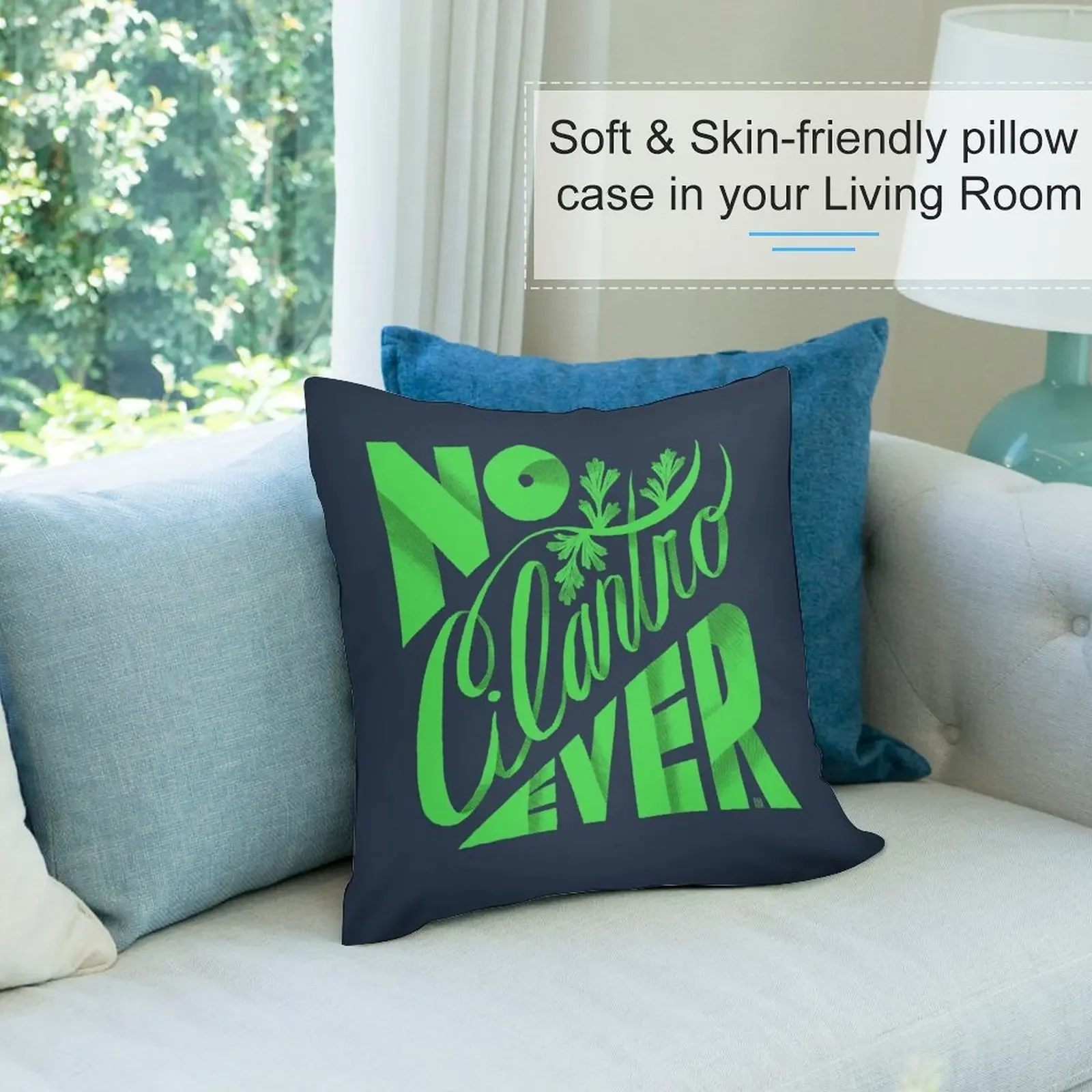 Фото No Cilantro Ever Throw Pillow роскошные диванные подушки Подушки подушка №4