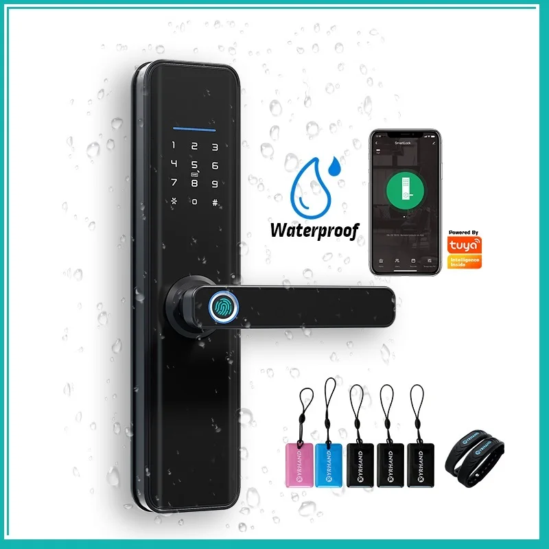 

2023 Tuya wifi Fingerprint Waterproof Digital Biometric NFC cerradura password inteligente fechadura eletronica smart door lock