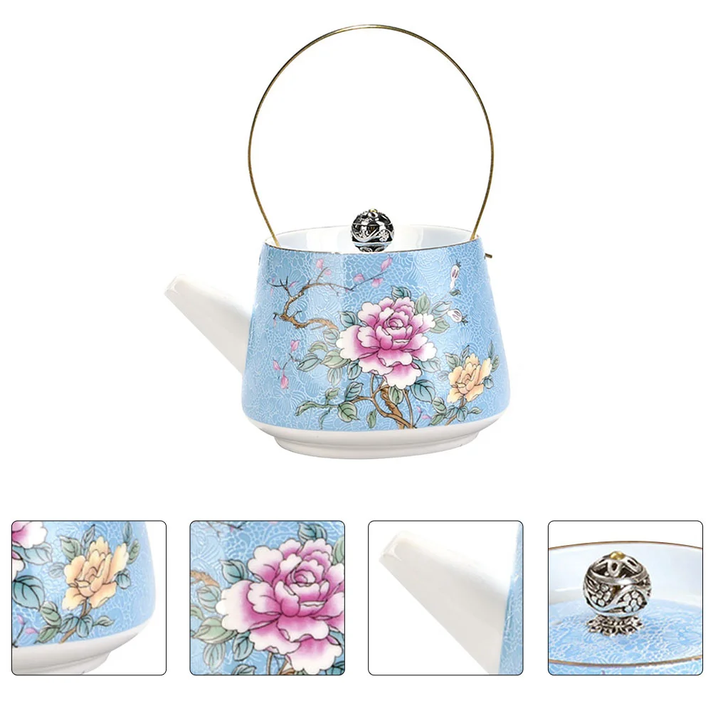

Ceramics Craft Teapot Home Restaurant Use Teapot Exquisite Enamel Teapot