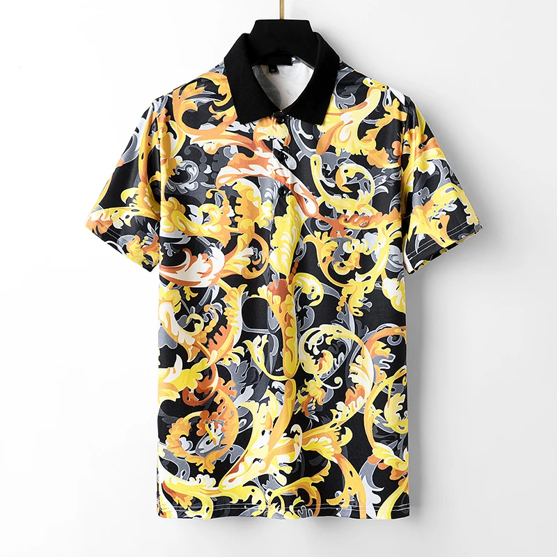 

NEW Retro Design T Shirts Man Tops Plant T Shirt Mens Clothing Palace Fashion Short Sleeve Tshirts Floral Printed POLO Tees P2